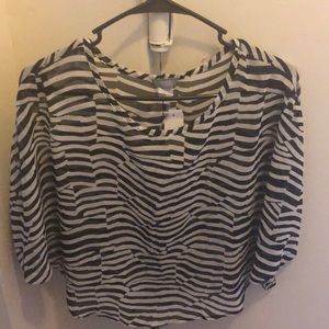 Sheer black & white top